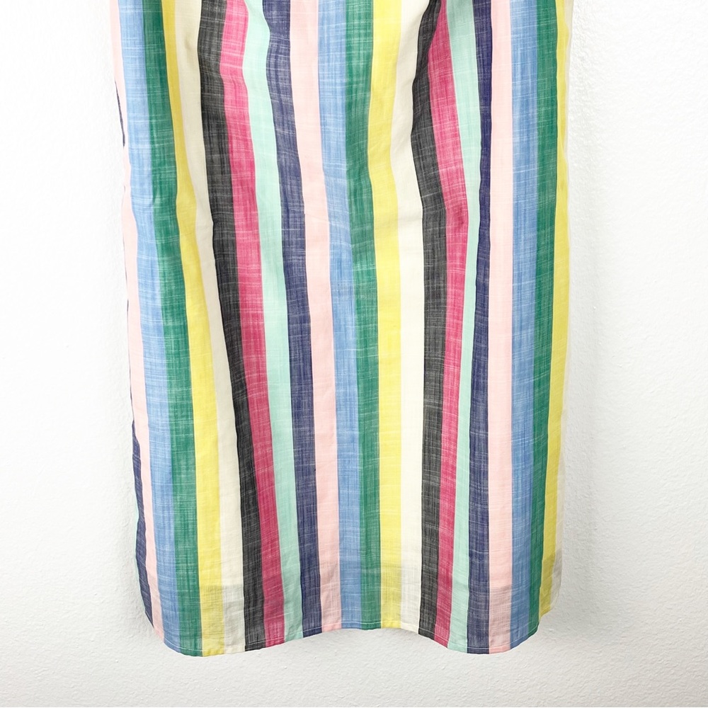 J. CREW Factory 100% Cotton Multicolored Striped Lined On Off Shoulder Dress 2 - Picture 5 of 8